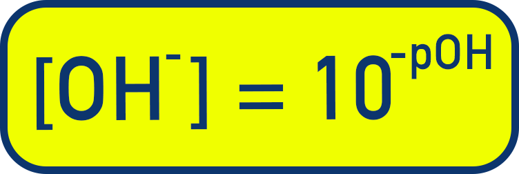 AP Chemistry equation showing [OH−] = 10^-pOH