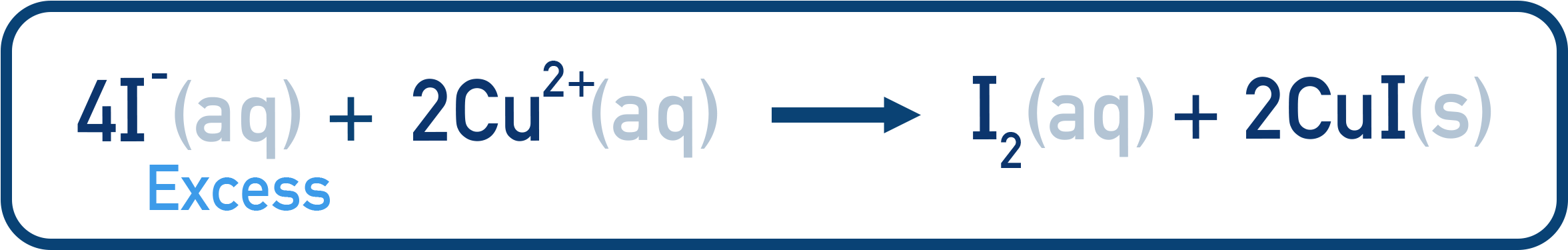 CIE A-Level Chemistry redox reaction Cu2+ with I- ions.
