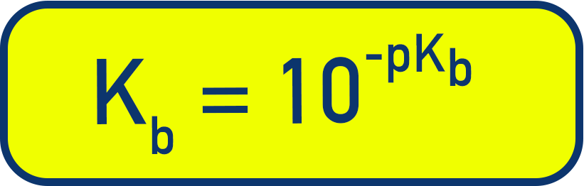 IB Chemistry equation showing how to calculate Kb from pKb.