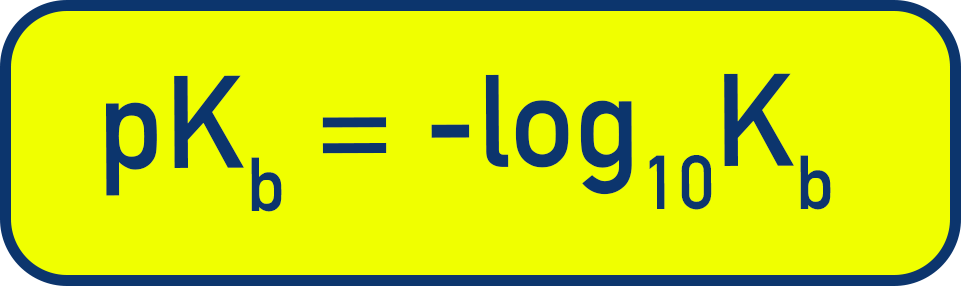 IB Chemistry expression showing pKb as the negative logarithm of Kb.