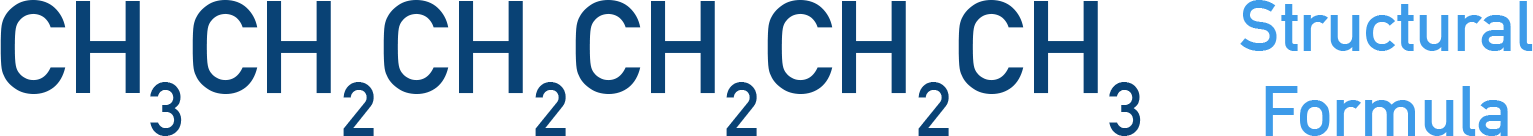 IB Chemistry structural formula example for hexane showing CH3CH2 repeats