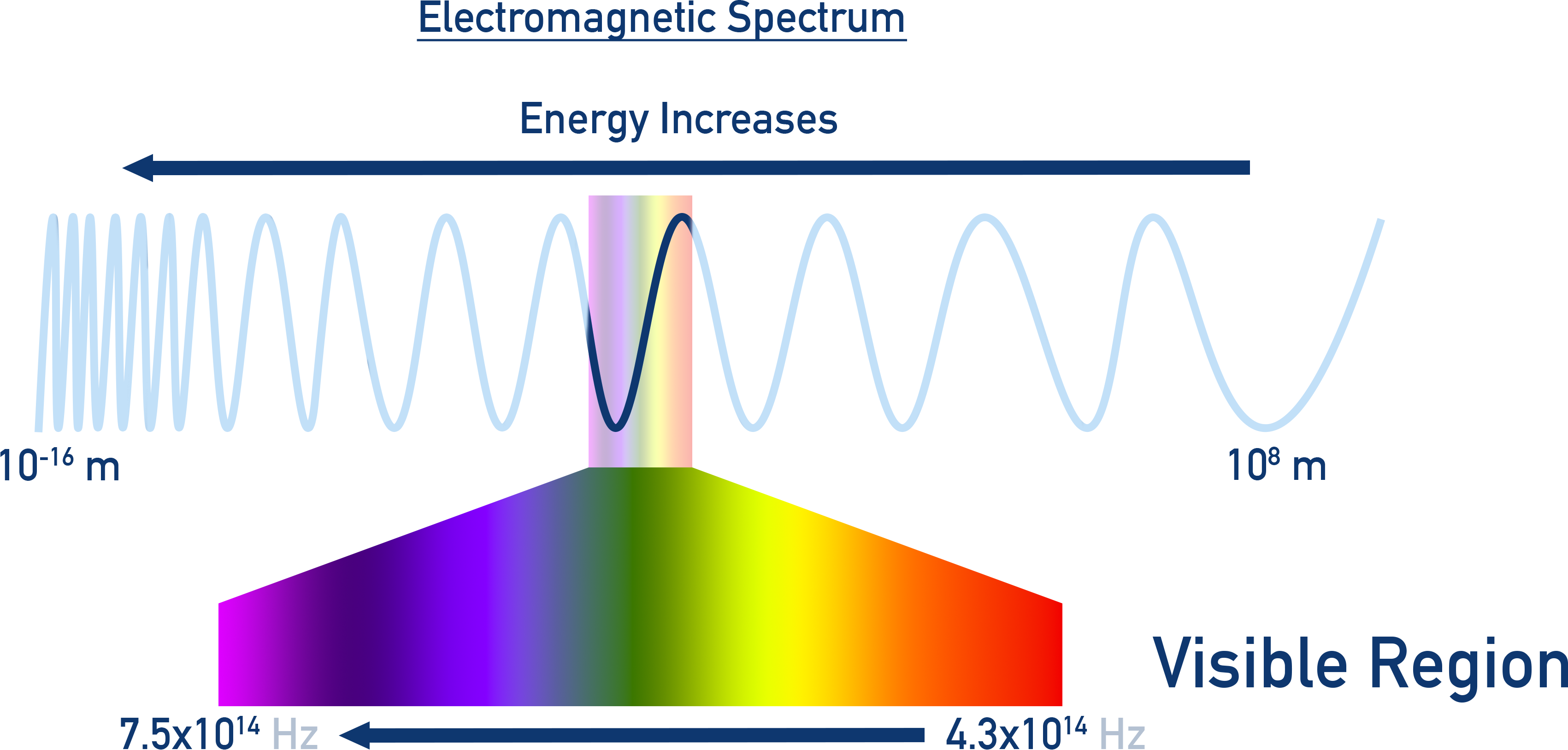 NCERT 11 Chemistry electromagnetic spectrum diagram showing wavelength and frequency ranges from radio to gamma rays.
