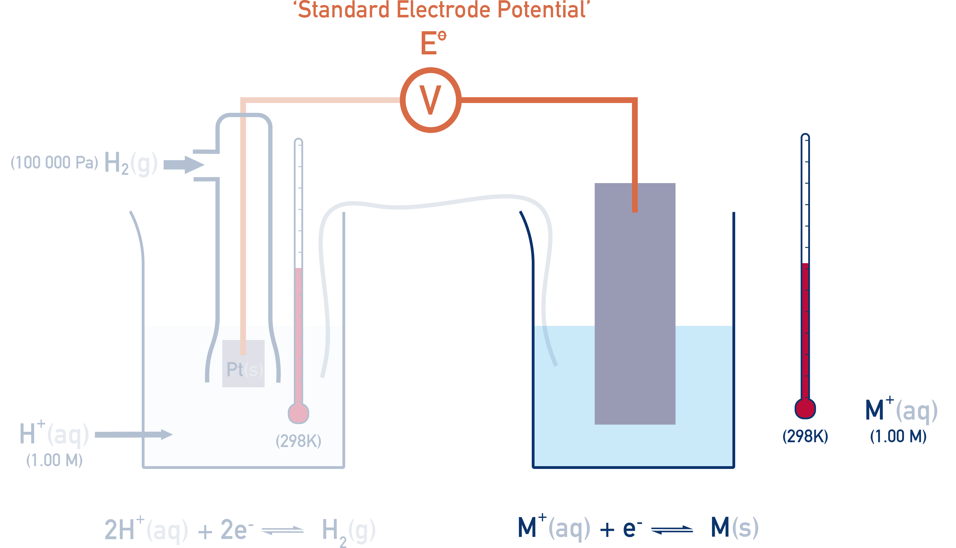 Chemistry NCERT Class 12 measurement setup for reduction potential of an unknown half-cell versus the SHE reference.
