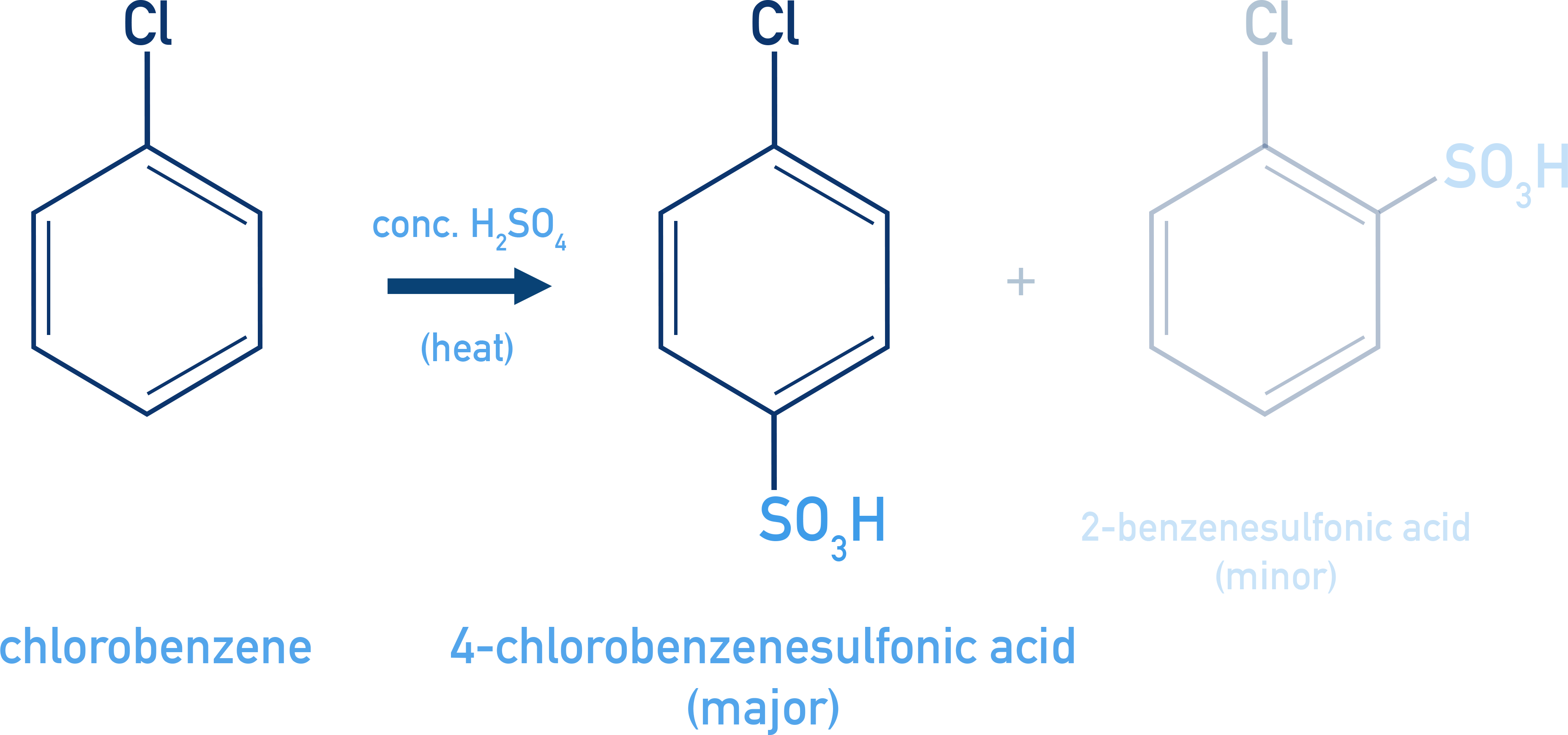 NCERT Class 12 Chemistry sulphonation of chlorobenzene to give ortho and para chlorobenzenesulphonic acid.