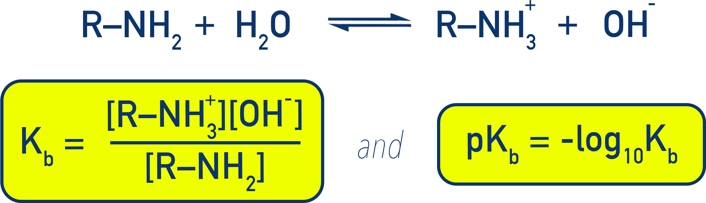 NCERT 12 Chemistry expression for base dissociation constant Kb and pKb for amines in water.