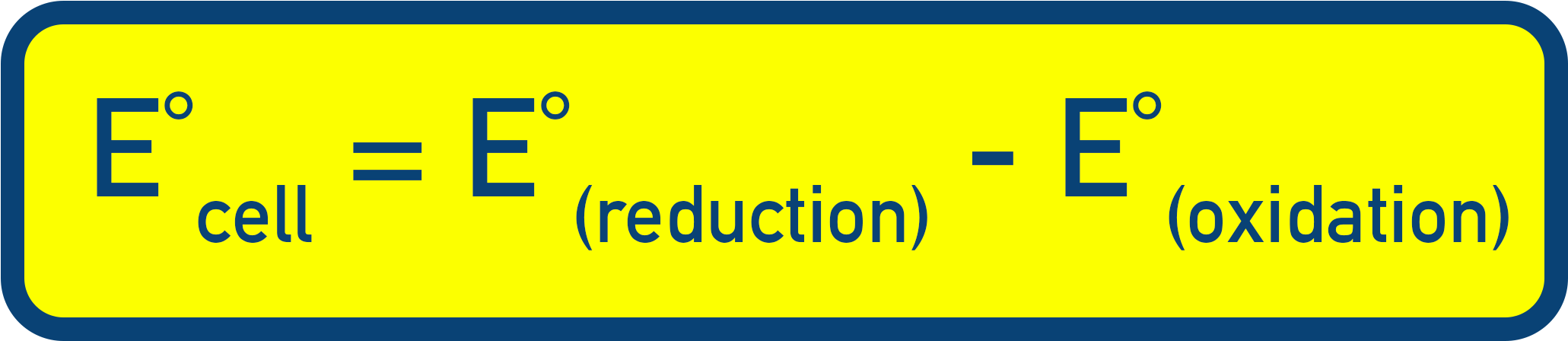 Edexcel A-Level Chemistry alternative expression of E°cell as E°(reduction) minus E°(oxidation).